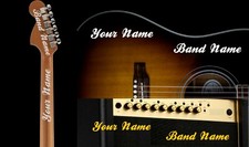 2 x Personalised Name / Band Stickers For Guitar - Amp - Custom Made Vinyl Decal