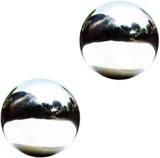 Stainless Steel Gazing Ball, Mirror Polished Hollow Ball 10cm X 2 Pcs 