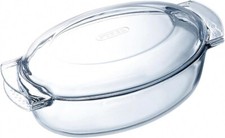 Pyrex Large Glass Oval Casserole Roasting Dish & Lid - Oven Proof Kitchen - 5.8L