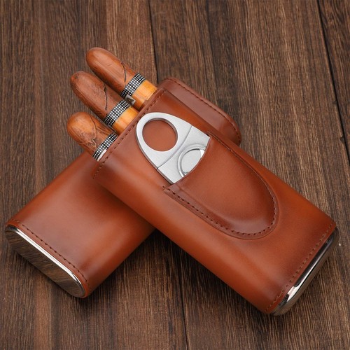 Travel humidor leather cedar - humidor,