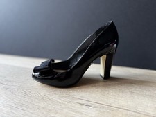 NEXT Black Patent Peep Toe Bow