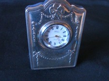 Solid Silver Clock Hallmark Date 1996 By Carr's of Sheffield Ltd ,Working