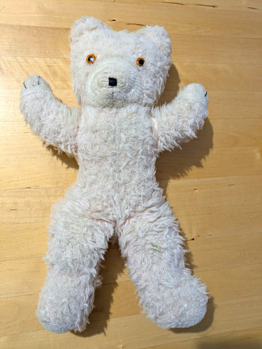 1960s pink plush teddy bear - pink,
