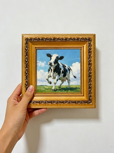 Running holstein farm - farm, cow