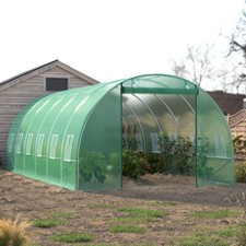 6 x 3 x 2M Walk in Polytunnel Greenhouse Galvanised Steel w/ Zipped Roll-up Door