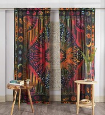 Indian Tie Dye Mandala Curtain Hippie Tapestry Room Decor Boho Wall Drapes Panel