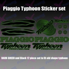 Piaggio Typhoon Tech for fun Decals/Stickers 50 80 125 172 183 DARK GREEN  BLACK