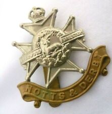  Notts and Derby Sherwood Foresters Regiment Cap Badge KC Bi-Metal ANTIQUE Org