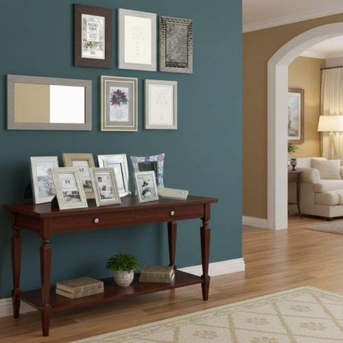 Photo frame metal and - frame, wooden