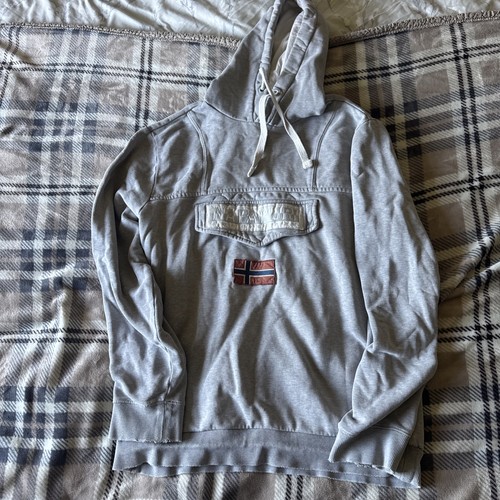 Napapijri men grey hoodie - men's,
