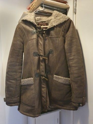 Ladies grey coat sheepskin - ladies,