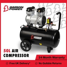 Bimson Power 50L Oil Free Air Compressor, Low Noise, Portable, 116 PSI, Black