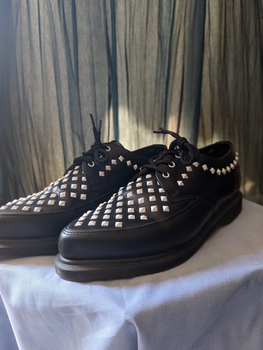 Black studded creeper shoes - black,