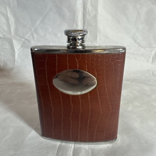 Hip flask vintage brown - hip,
