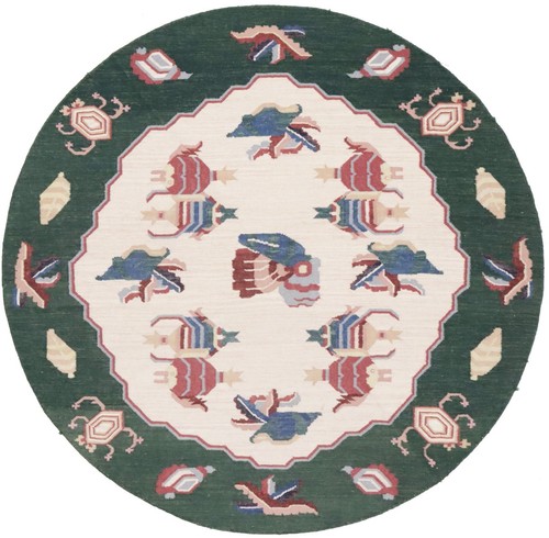 7x7 dhurrie needlepoint - dhurrie,