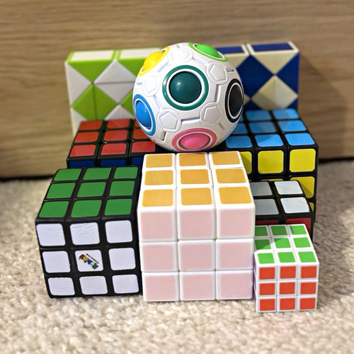 Rubik cubes puzzle - cubes, ball
