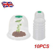 10Pack 19.2cm Garden Cloche Dome Round Humidity Plant Protector Cover