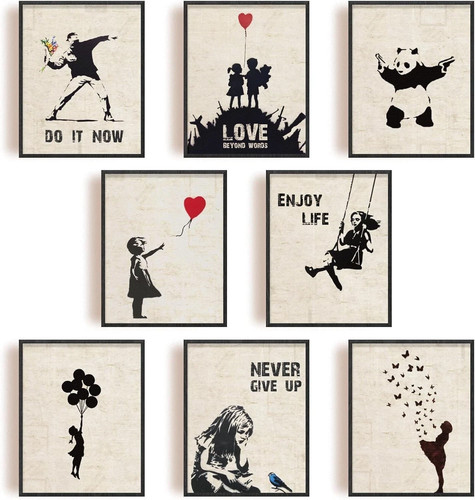 Set banksy wall - banksy, art