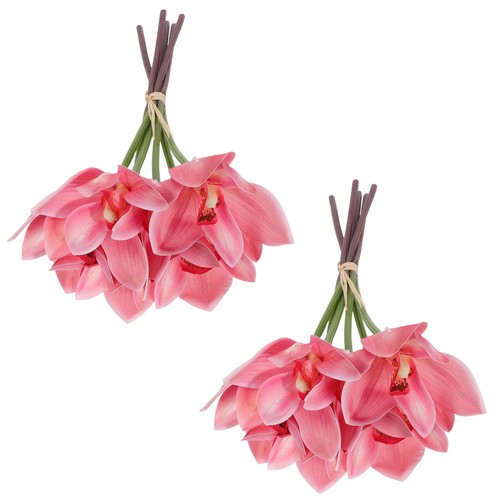 Soft pvc pink faux orchid - pvc,