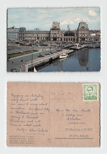 Postcard ostend railway - postcard,