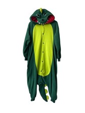 Dinosaur Halloween Costume Adult Size S Hooded Jumpsuit Fleece Cosplay Party