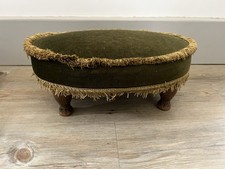 Vintage footstool green - green, velour