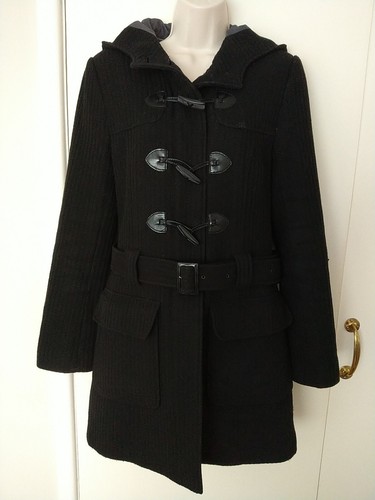Laura ashley black wool duffle - black,