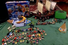 Playmobil Giant Mega Mega Bundle Over 70 Vintage Figures,  Pirate Ship, Pirates