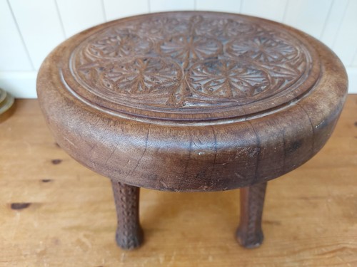 Antique round chip - , carved