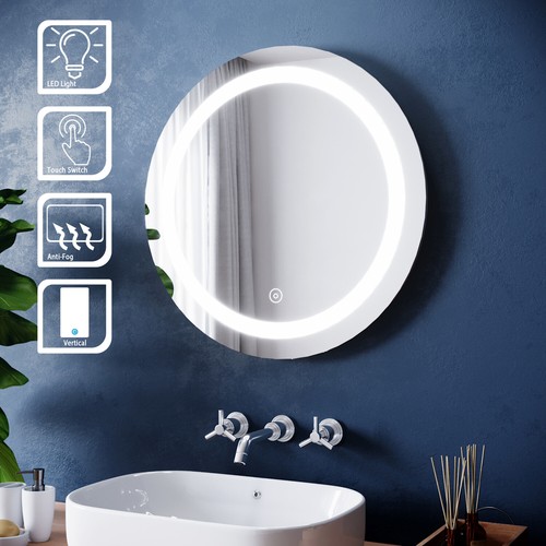 Round bathroom mirror with led - bathroom,