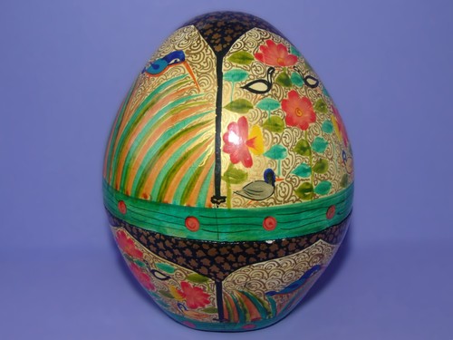 Papier mache egg trinket - egg,