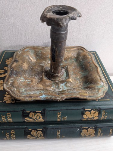 Antique brass chamberstick - antique,