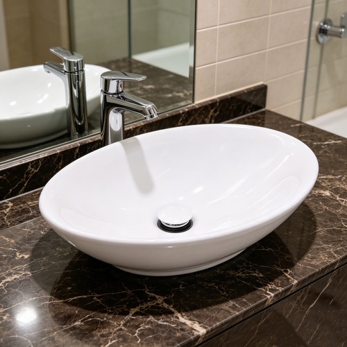 Bathroom ceramic basin counter - bathroom,