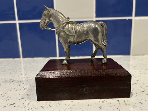 Vintage white metal horse - vintage,