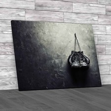 Vintage Old Boxing Gloves Embrace The Classic Canvas Print Large Picture Wall