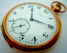 ANTIQUE 1912 RYRIE HI GRADE 19 JEWELS OF  J.W.BENSON WATCH CO. GOLD PLATE CASE