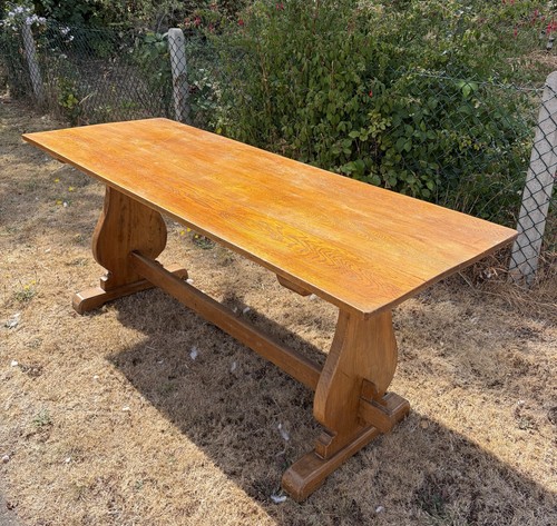 Vintage wooden trestle dining - vintage,