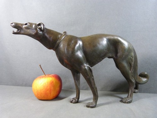 Patinated bronze greyhound - patinated,