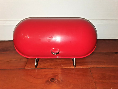 Westco red breadboy bread bin
