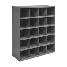 Steel Pigeonhole Bin Unit 5 Shelf 20 Compartment 42x34x12 Gray Storage Rack
