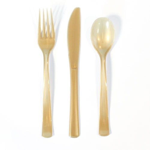Gold plastic reusable - reusable, assorted