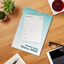 A5 Tablet Calendar Week To View Wall Hanging Planner Spiral Bound 2026