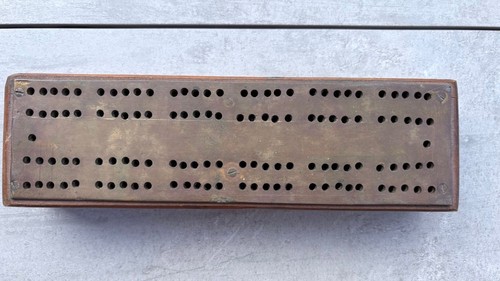 Antique cribbage board with - antique,