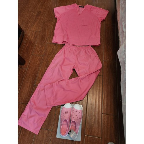 Hot pink nurse uniforms neck - pink,