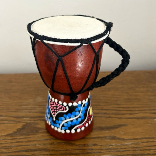 Hand painted wooden djembe - hand-painted,