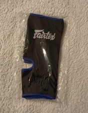 Fairtex Muay Thai Boxing Ankle Support Black With Blue Trim - New