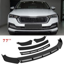 For Skoda Octavia RS Gloss Black Front Bumper Lip Splitter Spoiler Chin Body Kit