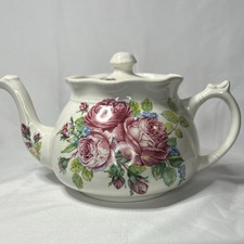 Vintage Arthur Wood & Son Teapot, Staffordshire, England Roses #6062  Bone China