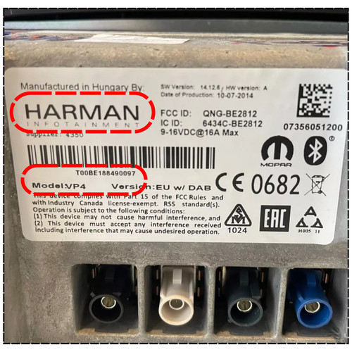 Unlock code harman - vp4, radio