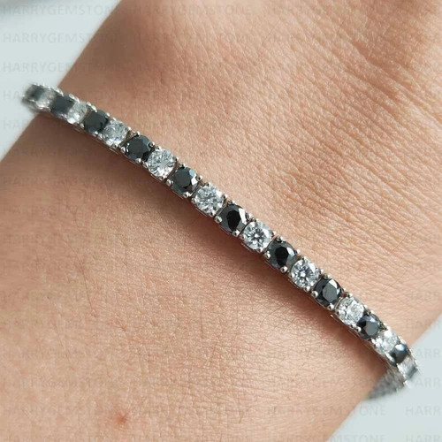 8ct round black white lab - 8ct,